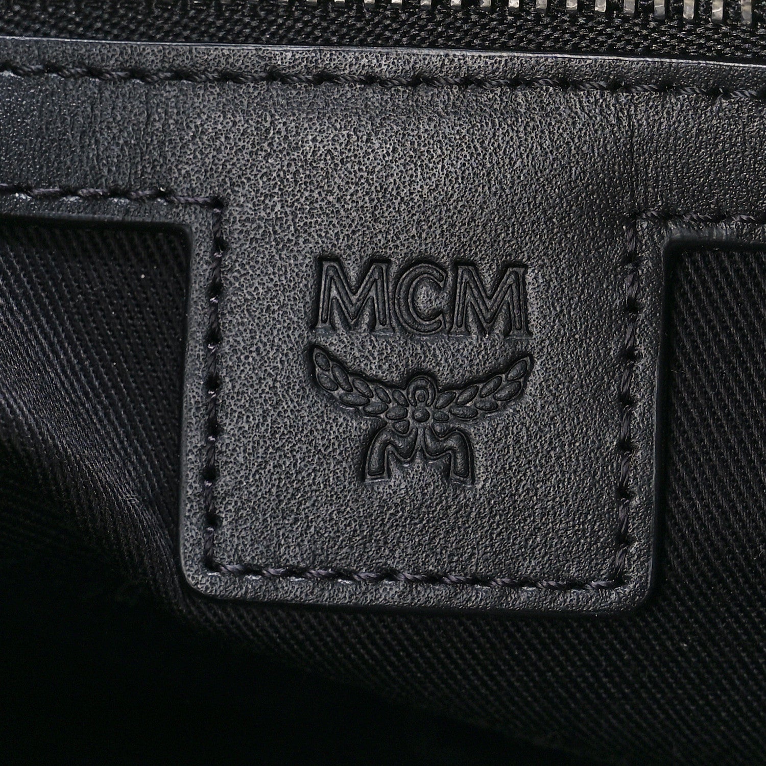 MCM Visetos Liz Shopper Tote Pouch Black 5 of 10