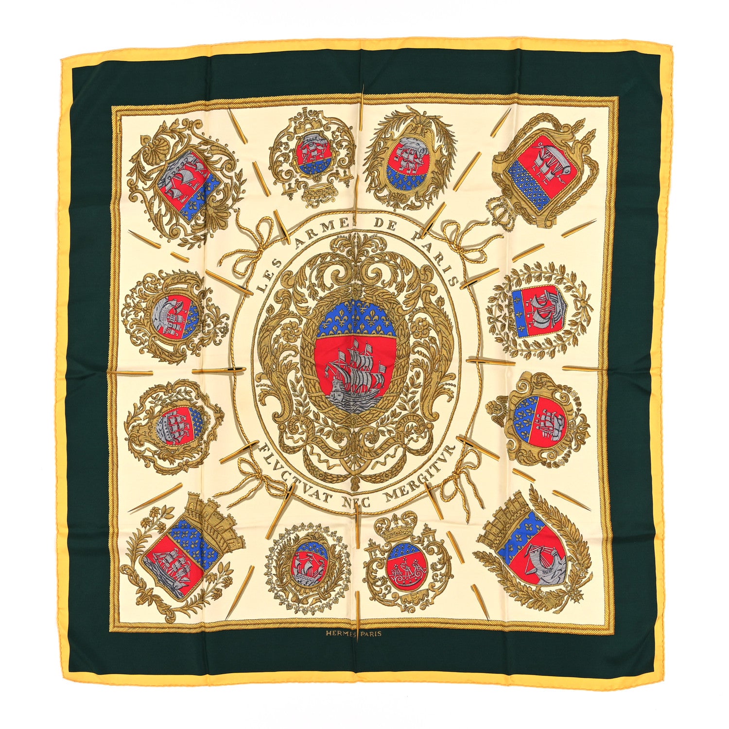 Hermes Silk Les Armes de Paris Scarf 90 1 of 3