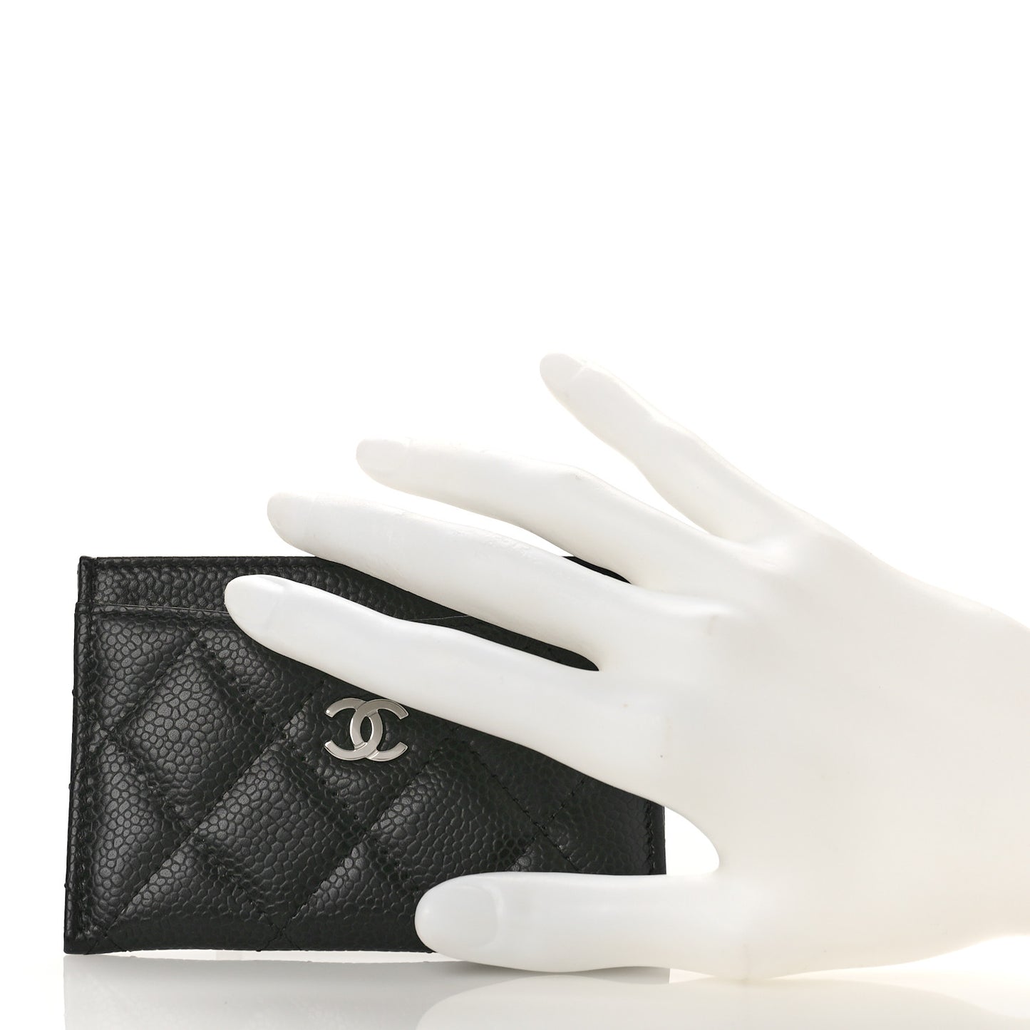 Caviar Quilted Card Holder Black