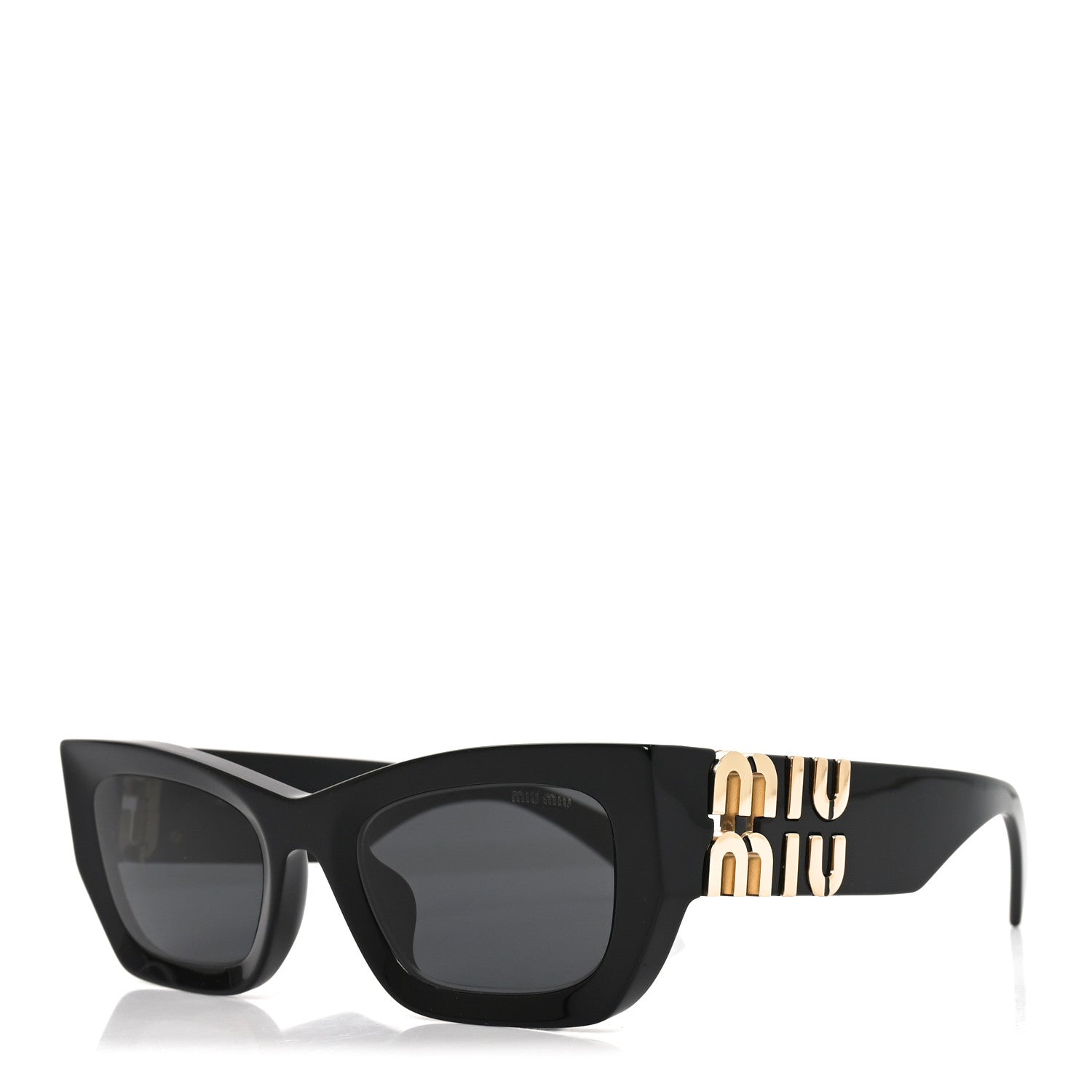 Miu Miu Acetate Rectangle Sunglasses SMU 09W Black 1 of 7