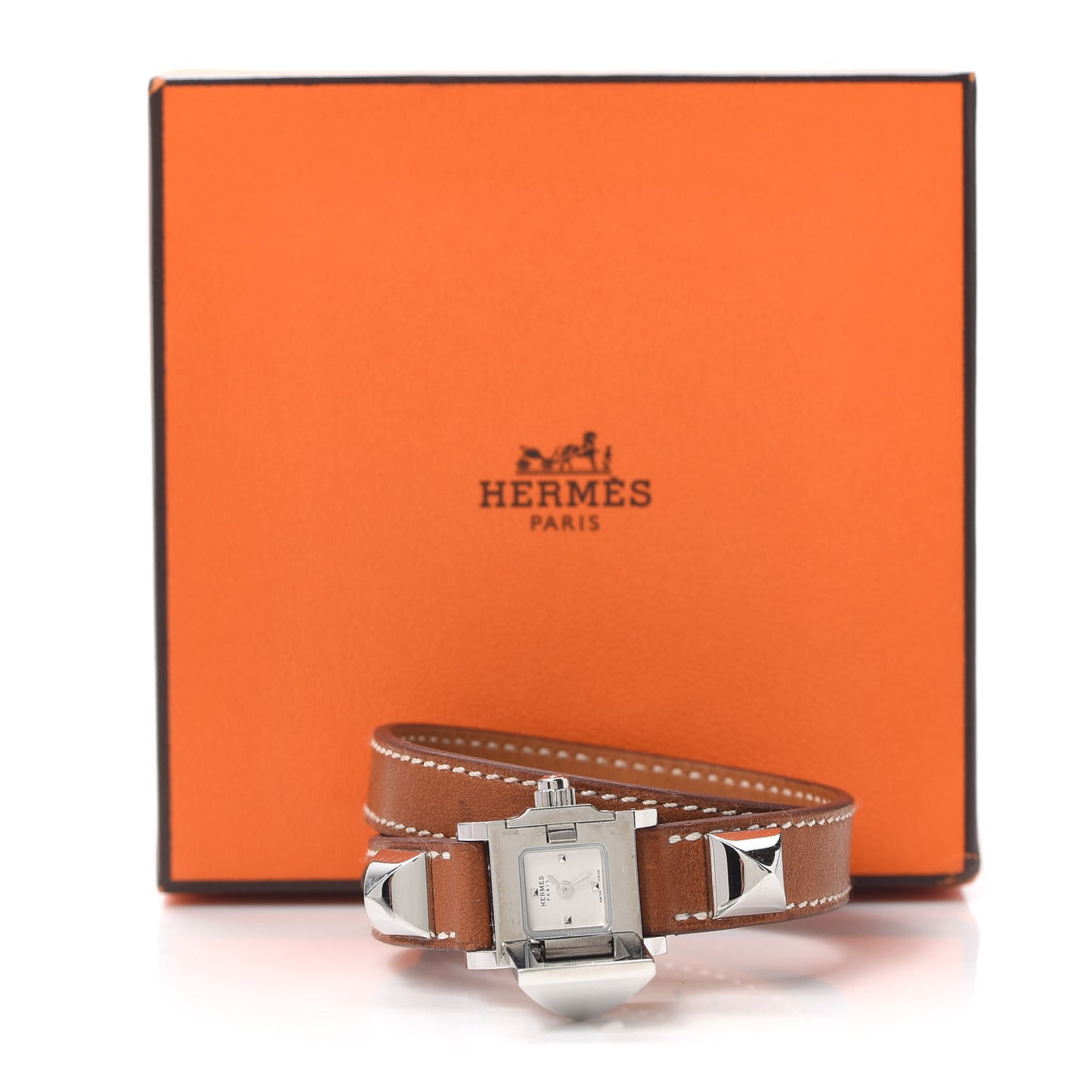 Stainless Steel Barenia 23mm Medor Double Tour Quartz Watch Fauve