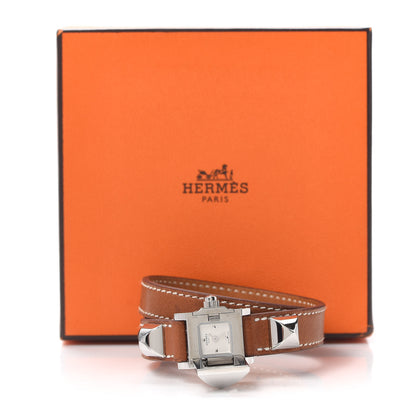 Hermes Stainless Steel Barenia 23mm Medor Double Tour Quartz Watch Fauve 5 of 5