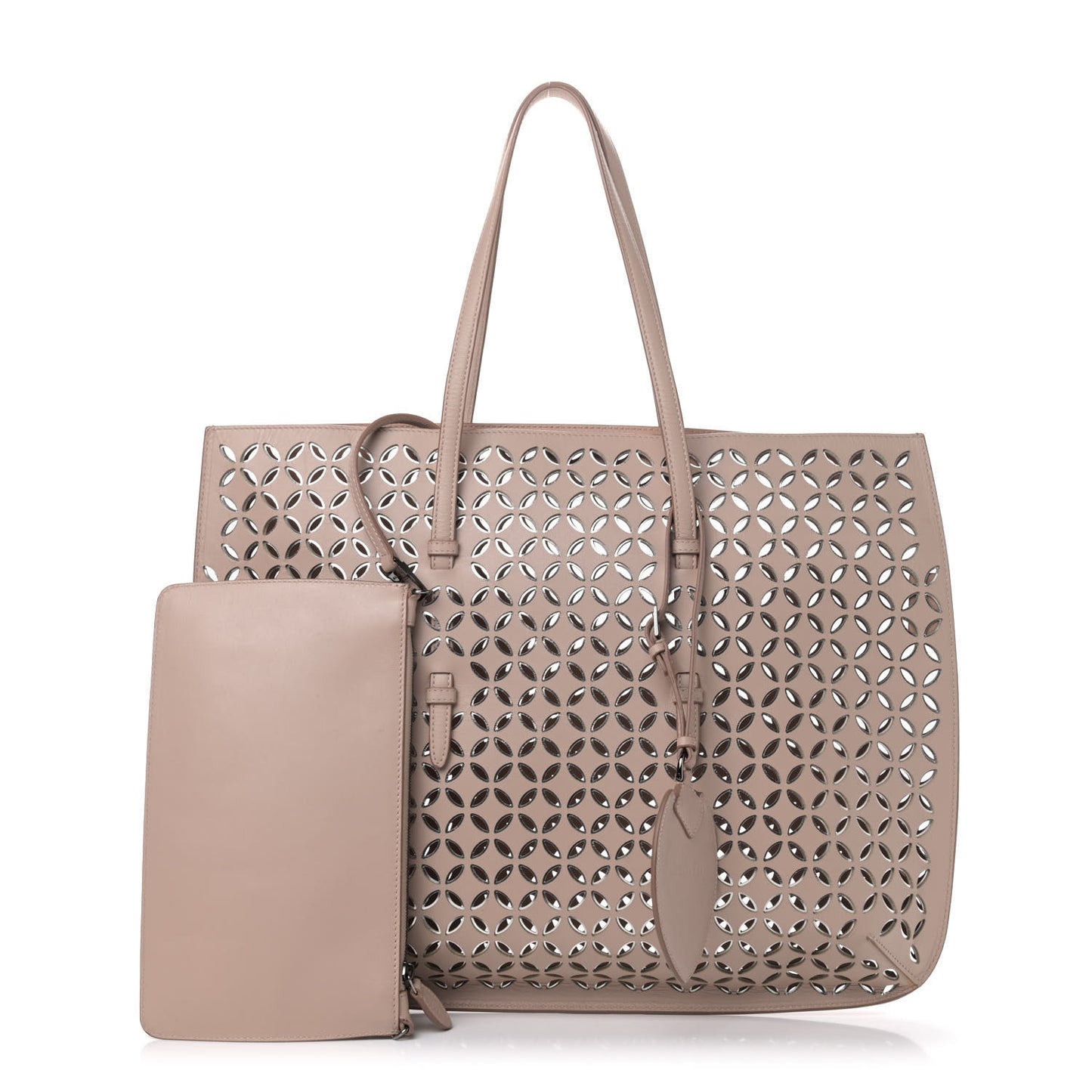 Calfskin Laser Cut Tote Sable