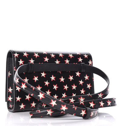 Saint Laurent Smooth Calfskin Star Print Monogram Kate Belt Bag Black Ivory Red 3 of 10