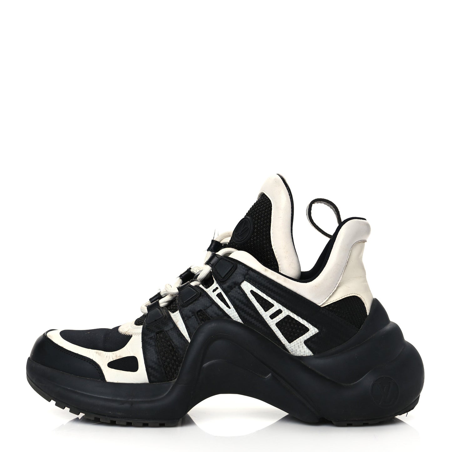 Calfskin Technical Nylon LV Archlight Sneakers 39 Black White