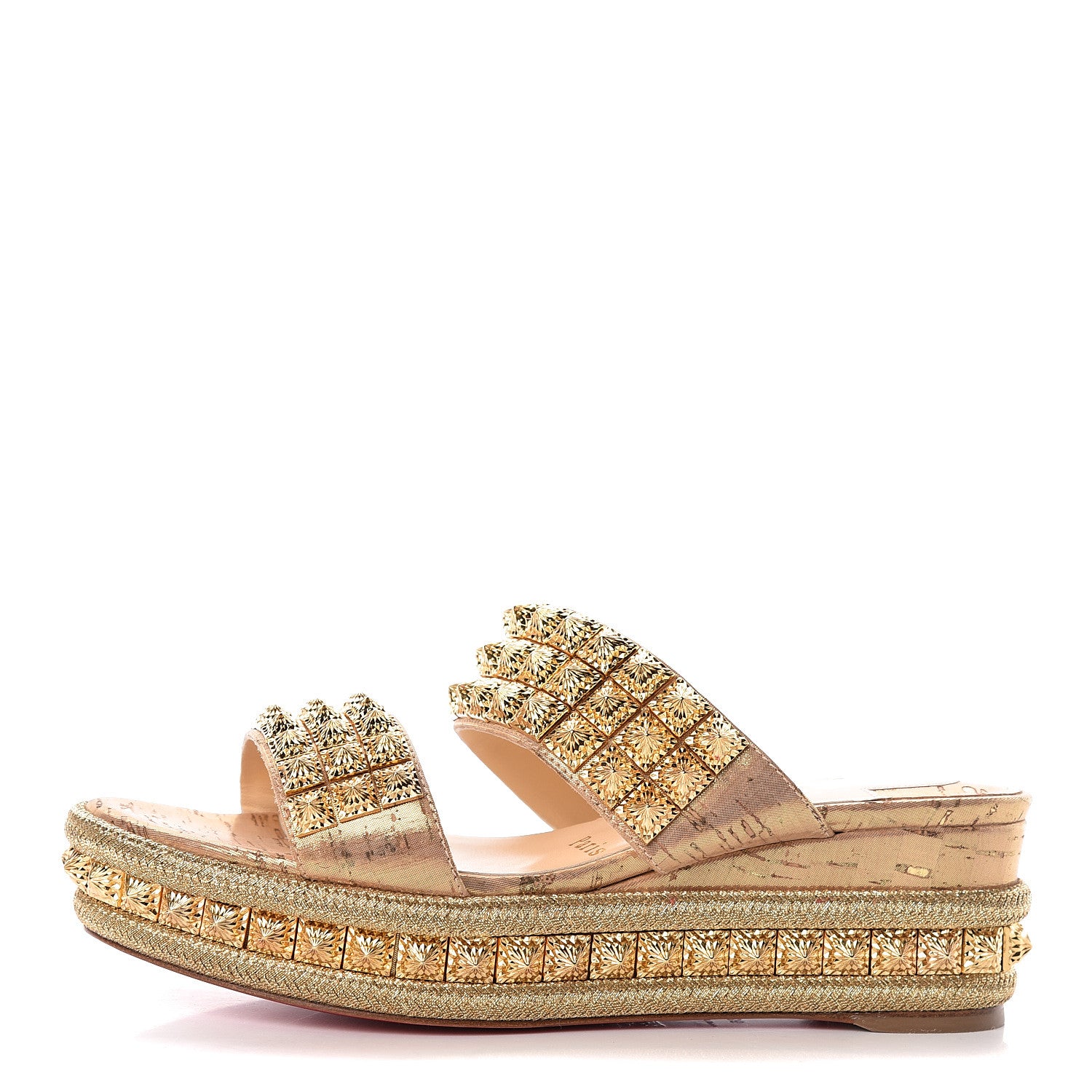 Christian Louboutin Liege Pepite 60 Platform Sandals 36 Version Gold 1 of 9