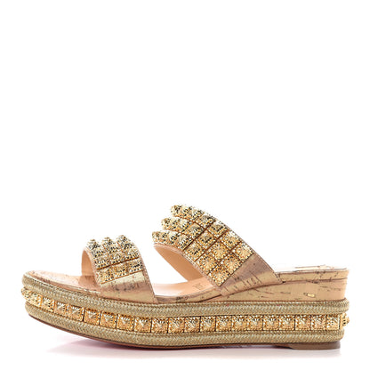 Christian Louboutin Liege Pepite 60 Platform Sandals 36 Version Gold 1 of 9
