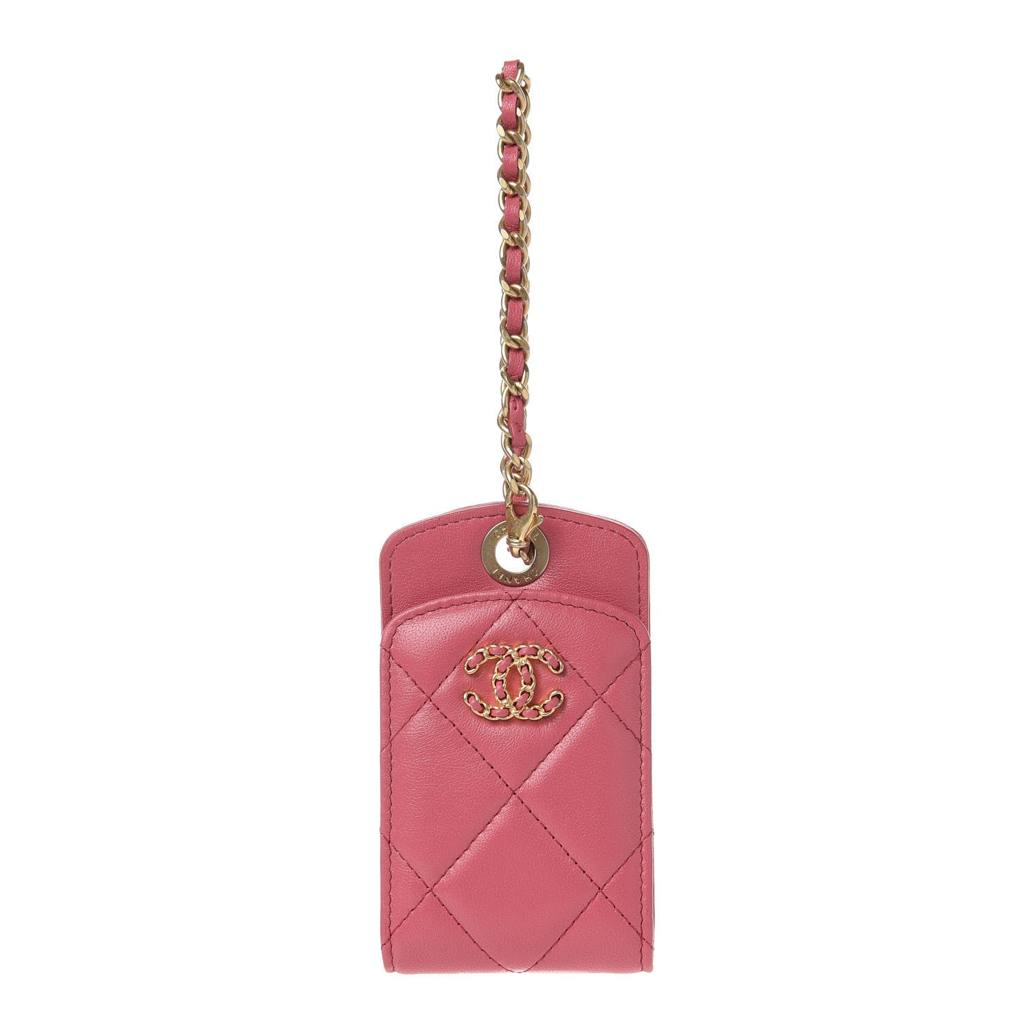 Chanel Lambskin Quilted 19 Luggage Tag Dark Pink 1 of 6