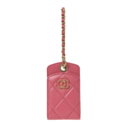 Chanel Lambskin Quilted 19 Luggage Tag Dark Pink 1 of 6