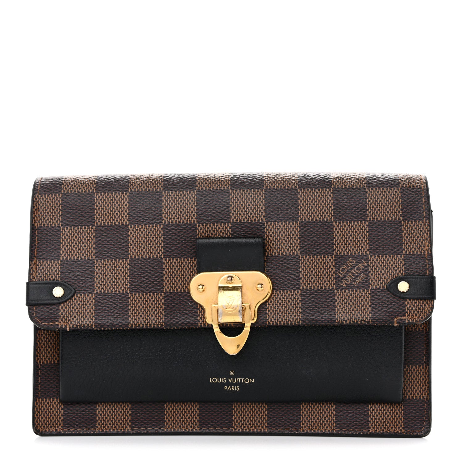 Louis Vuitton Damier Ebene Vavin Chain Wallet Black 1 of 17