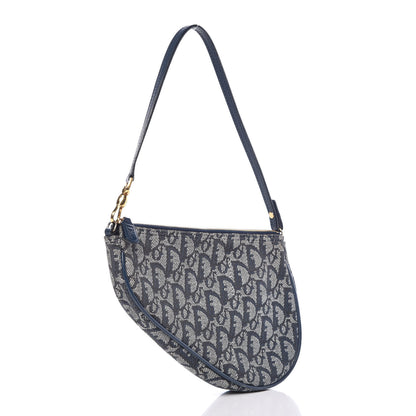 Christian Dior Monogram Mini Saddle Pochette Navy 3 of 10