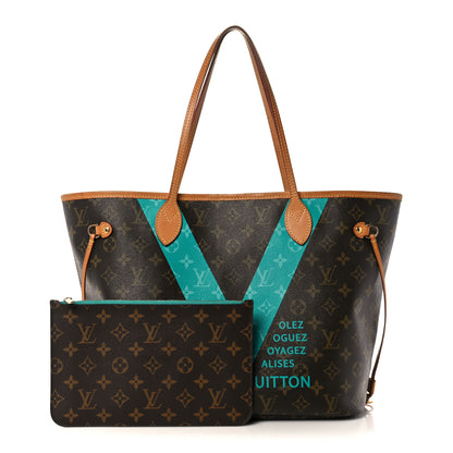Louis Vuitton Monogram V Neverfull MM Turquoise 1 of 23