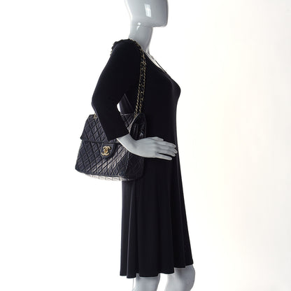 Chanel Washed Lambskin Quilted Maxi Single Flap Black 2 of 16