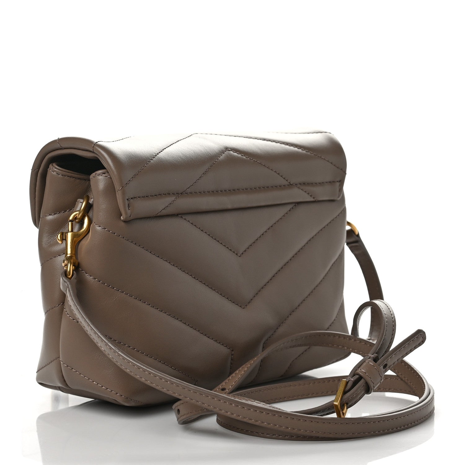 Saint Laurent Calfskin Y Quilted Monogram Toy Loulou Crossbody Bag Taupe 2 of 9
