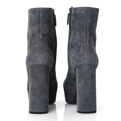 Prada Camoscio Donna Ankle Boots 35.5 Anthracite 6 of 10