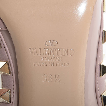 Valentino Garavani Patent Nappa Rockstud Ankle Strap 100mm Pumps 36.5 Poudre 5 of 5