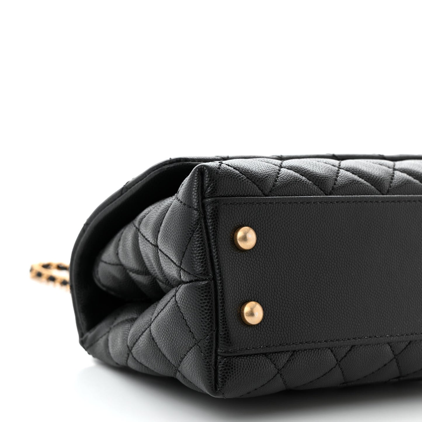 Caviar Quilted Mini Coco Handle Flap Black