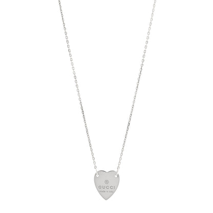 Gucci Sterling Silver Trademark Heart Pendant Necklace 1 of 5