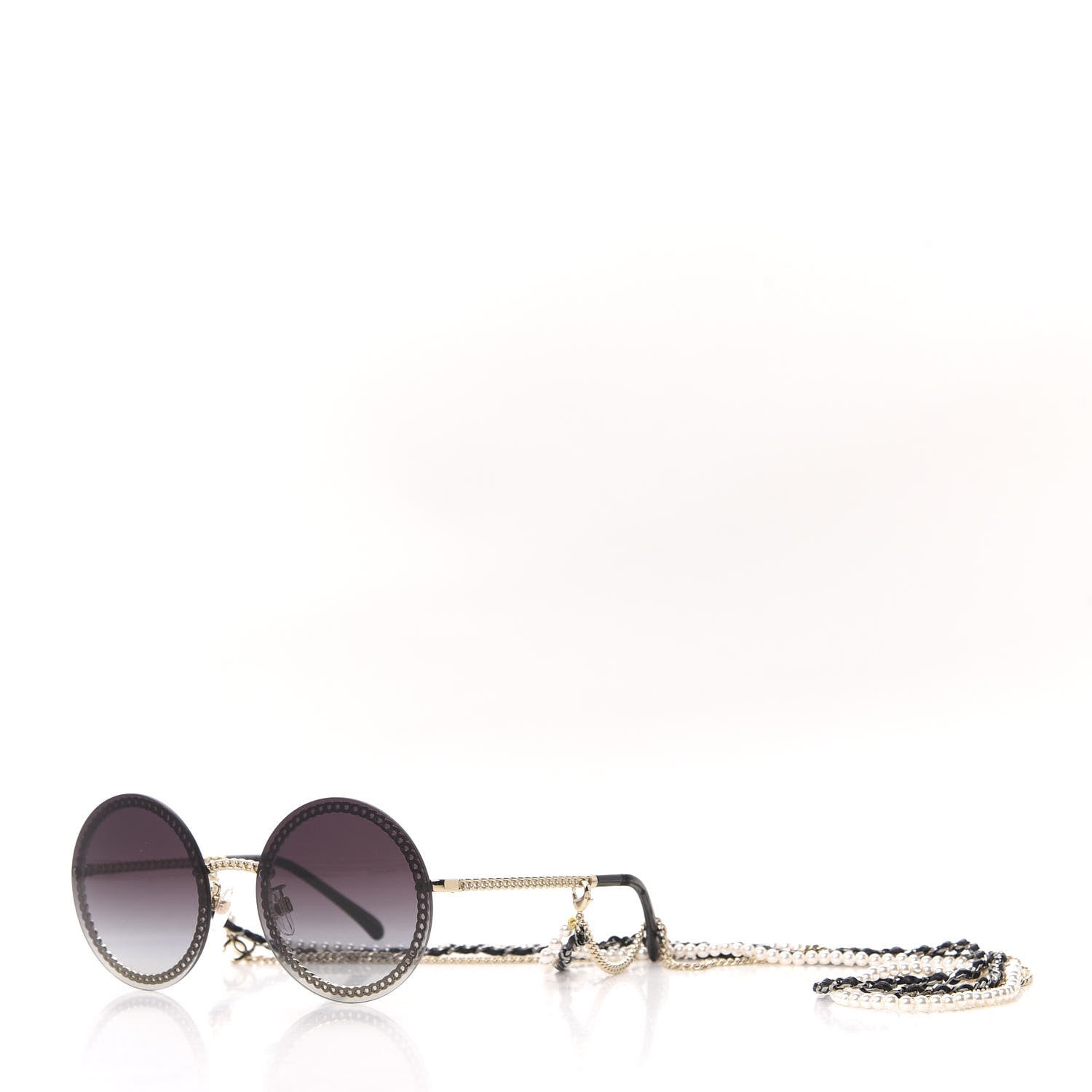 Chanel Round Chain Sunglasses 4245 Gold 2 of 8