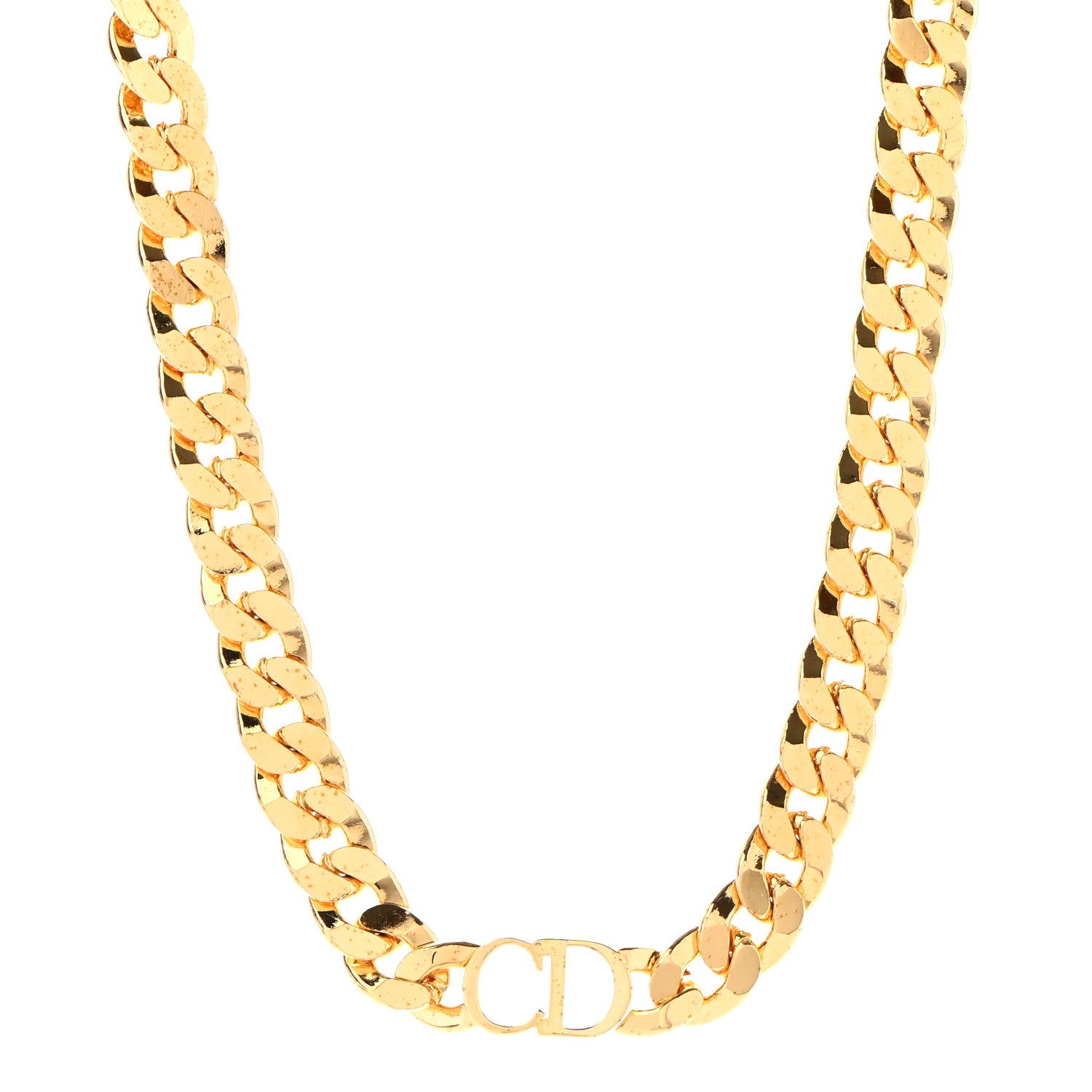 Christian Dior Metal Danseuse Etoile Chain Choker Necklace Gold 1 of 5