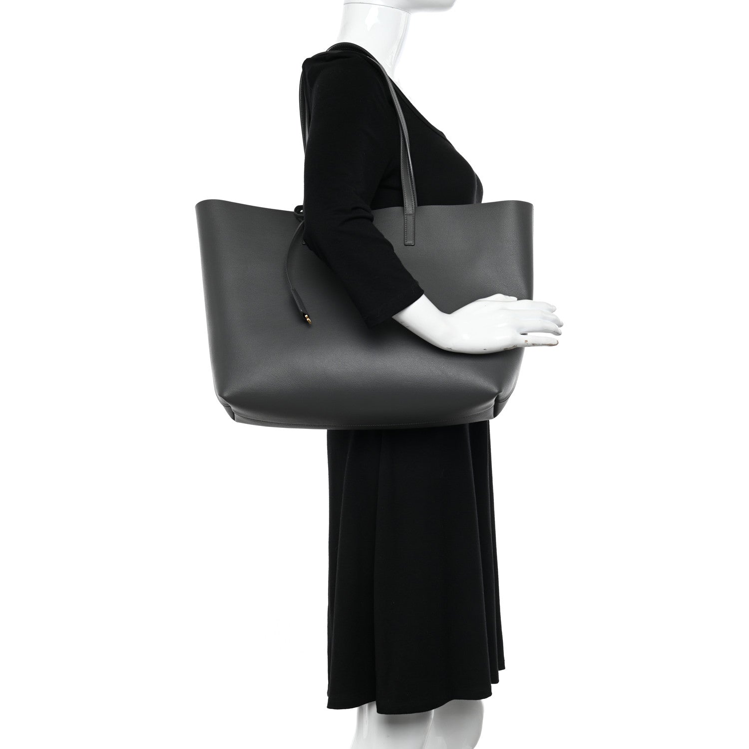 Saint Laurent Calfskin Large Shopping Tote Storm 2 of 14