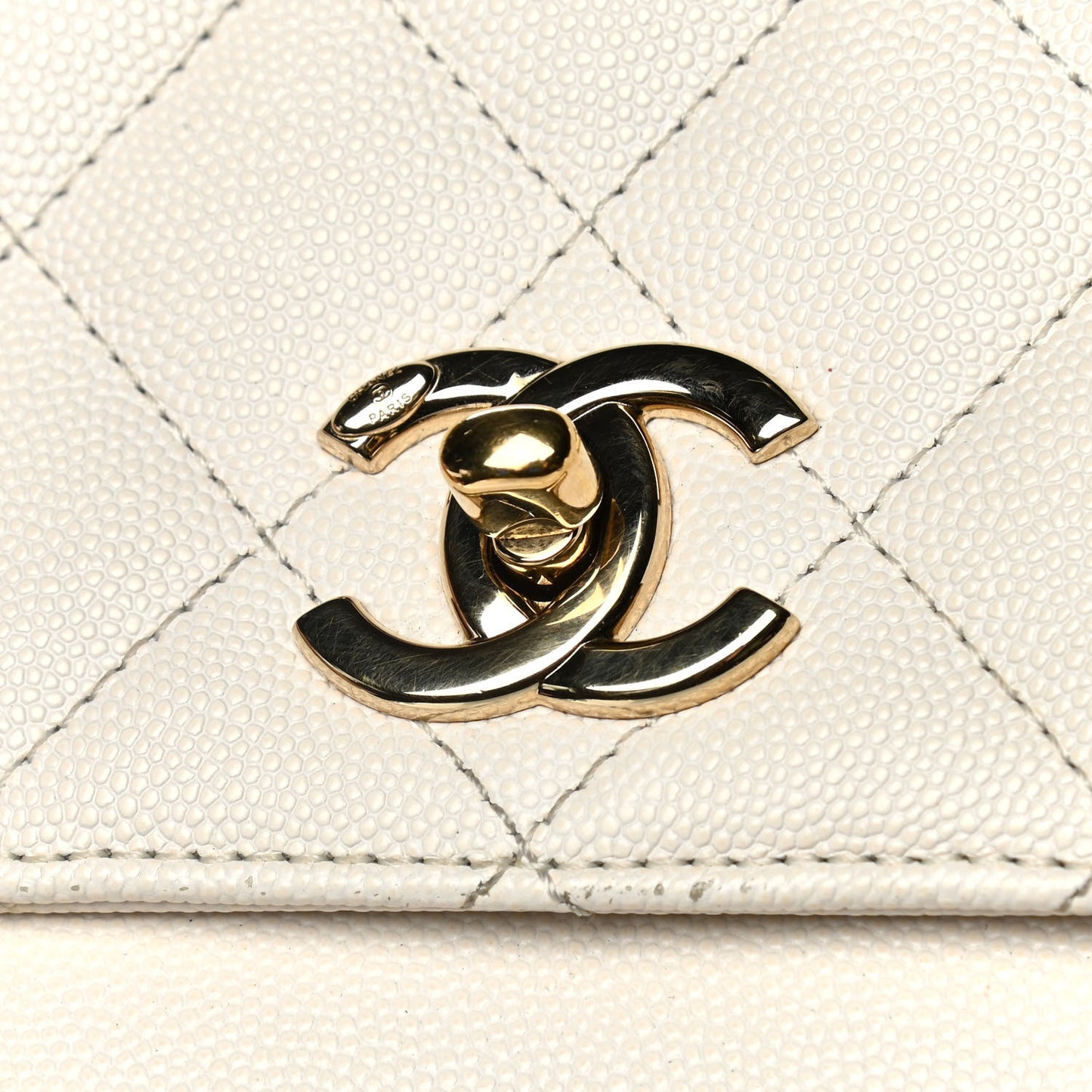 Caviar Quilted Small Business Affinity Flap Beige