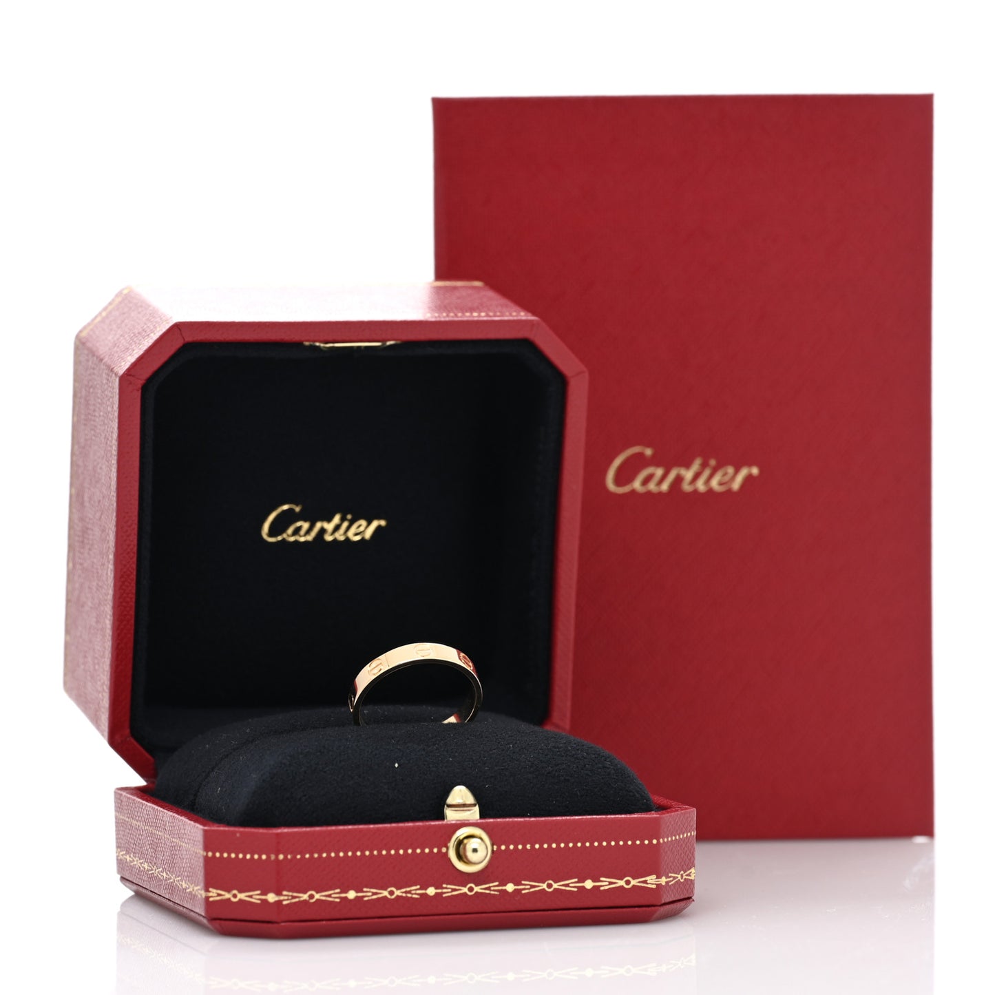 18K Yellow Gold 3.5mm LOVE Wedding Band Ring 56 7.5