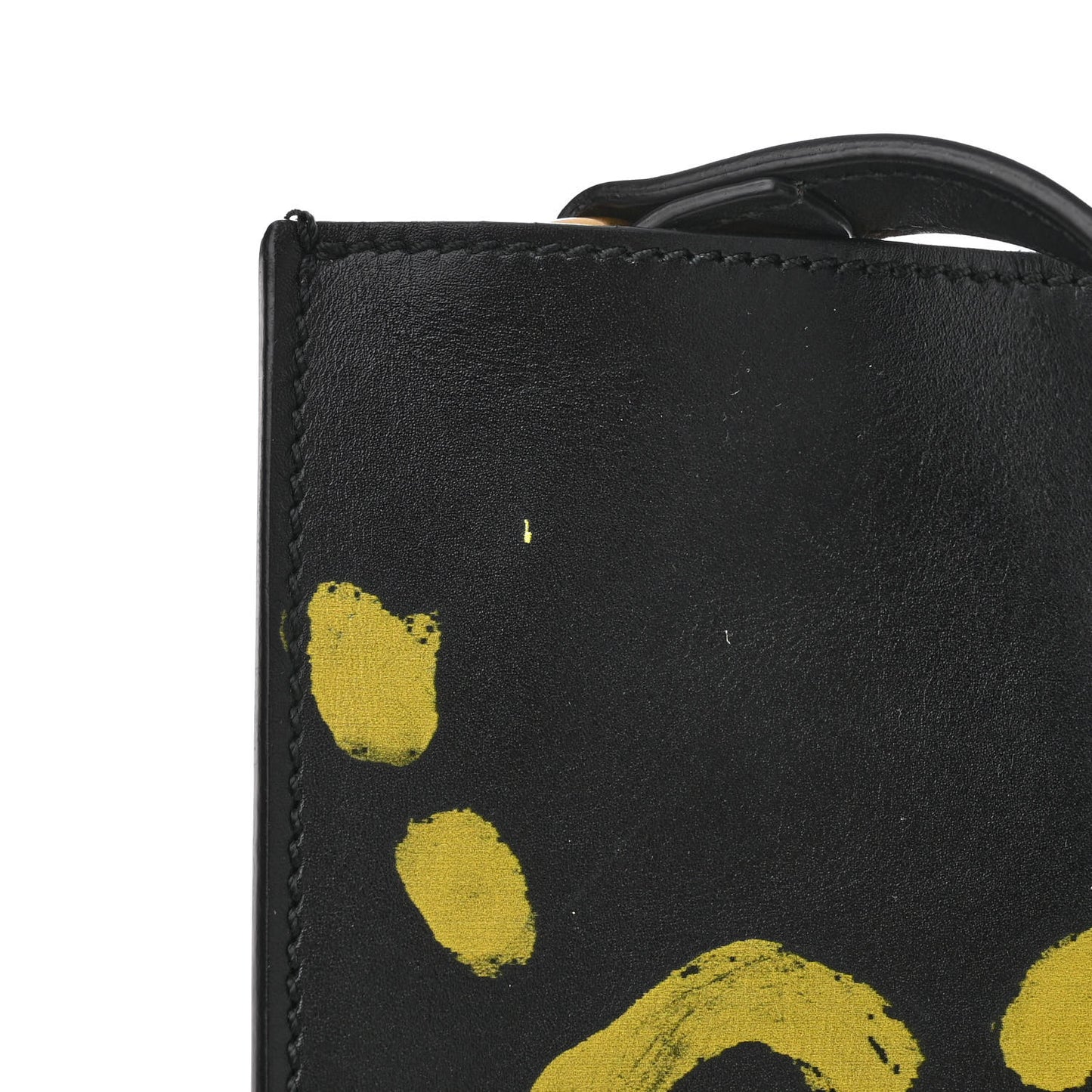 Calfskin GucciGhost Real Medium XL Tote Black Yellow