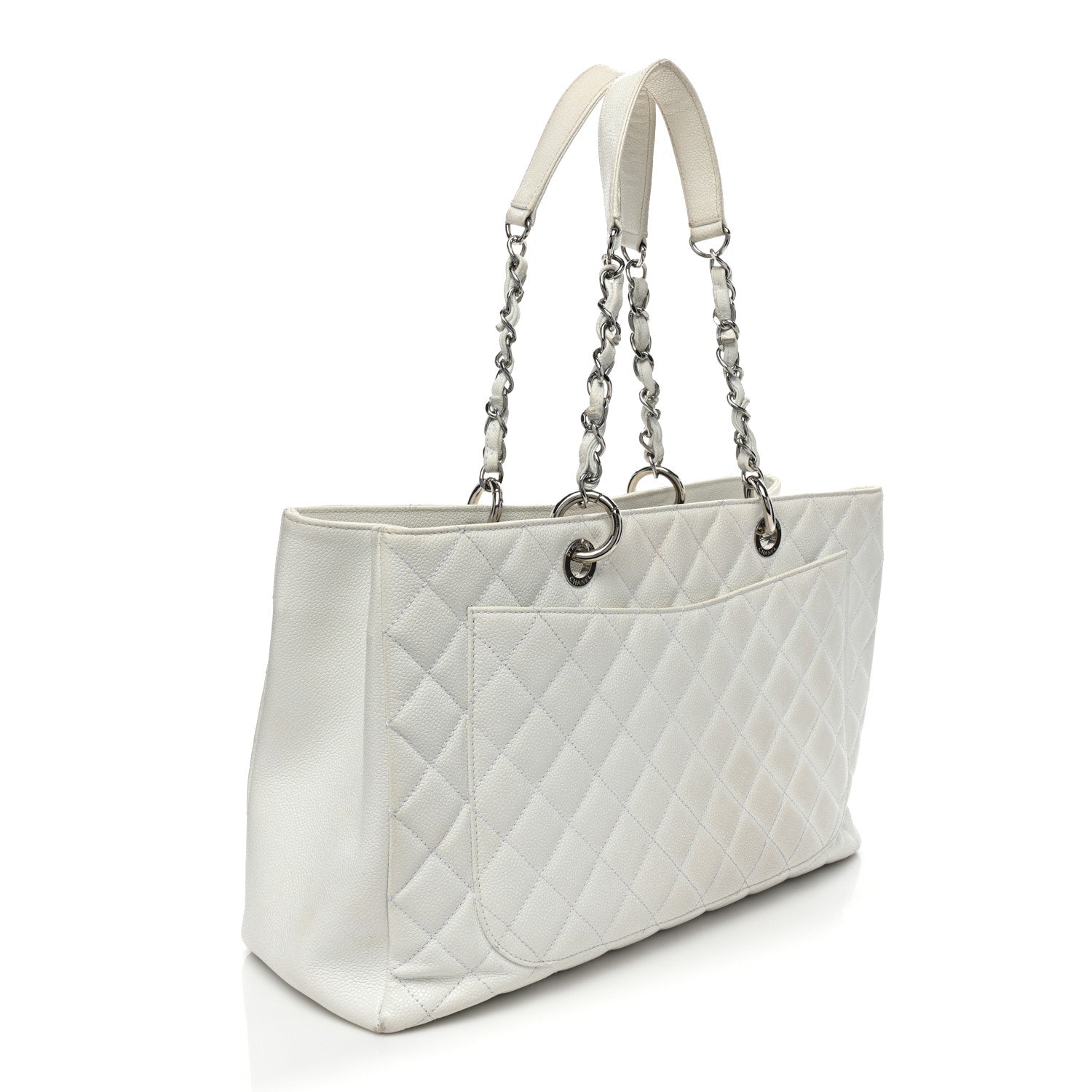 Chanel Caviar Quilted XL Grand Shopping Tote GST White 3 of 27
