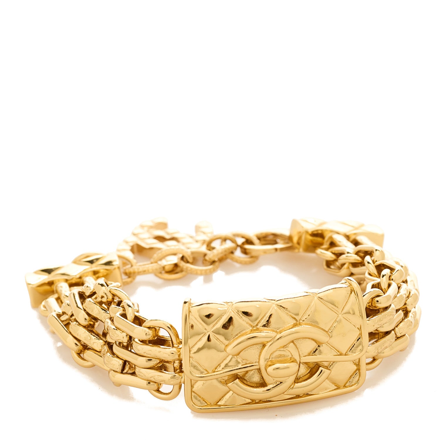 Chanel Metal CC Chain Flap Bag Bracelet Gold 1 of 4