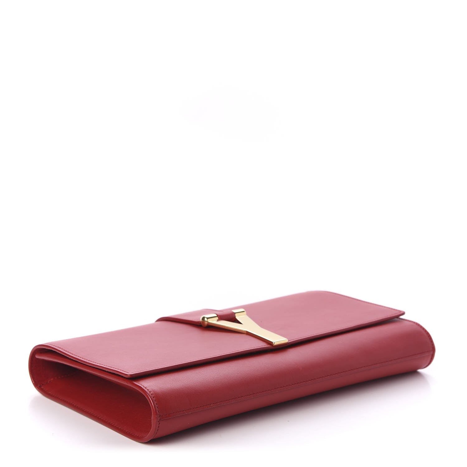 Saint Laurent Calfskin Classic Y Ligne Clutch Red 3 of 10