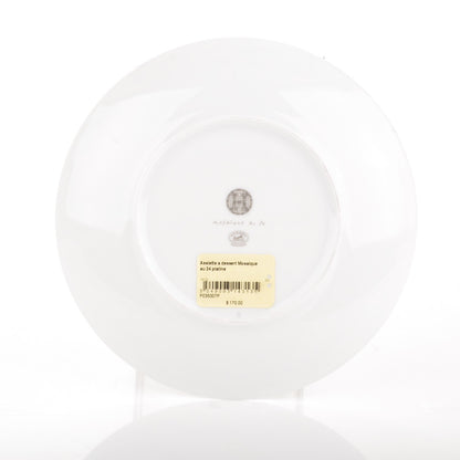 Hermes Porcelain Mosaique au 24 Platine Dessert Plate 8.3 5 of 5