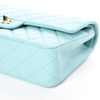 Chanel Caviar Quilted Medium Double Flap Light Blue 9 of 10