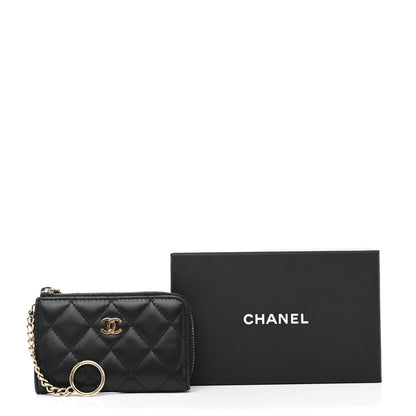 Chanel Lambskin Quilted Key Holder Case Black 8 of 8
