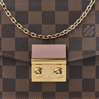 Louis Vuitton Damier Ebene Croisette Chain Wallet Rose Ballerine 8 of 9