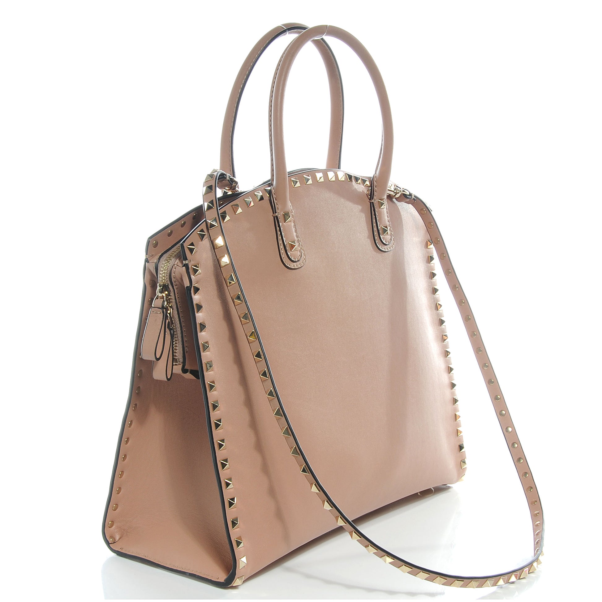 Valentino Garavani Vitello Rockstud Dome Shopper Soft Noisette 3 of 8