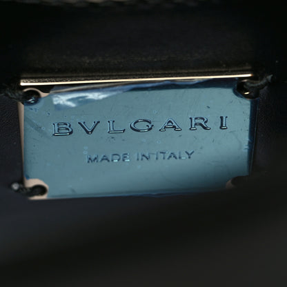 Bulgari Calfskin Woven Chain Serpenti Forever Crossbody Bag Black 7 of 10