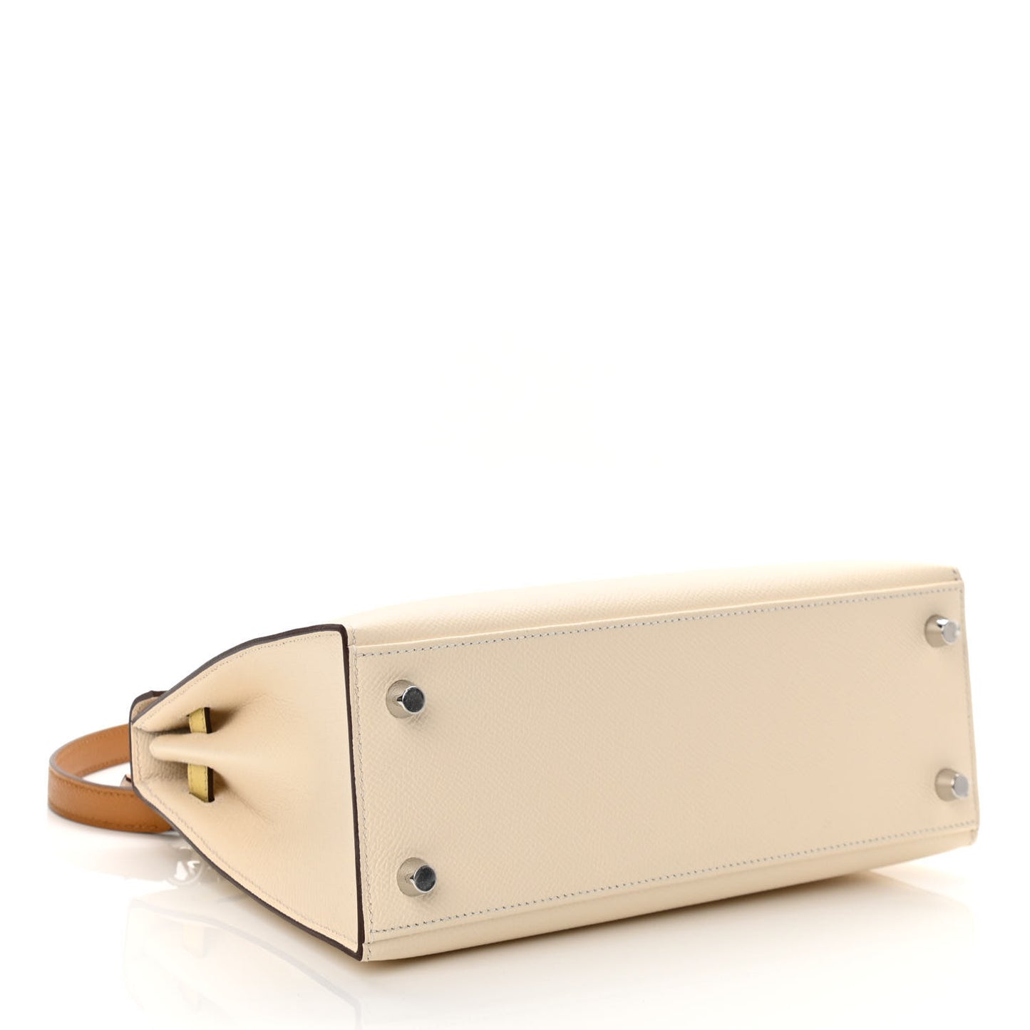 Epsom Tri-Color Kelly Sellier 25 Nata Jaune Poussin Sesame