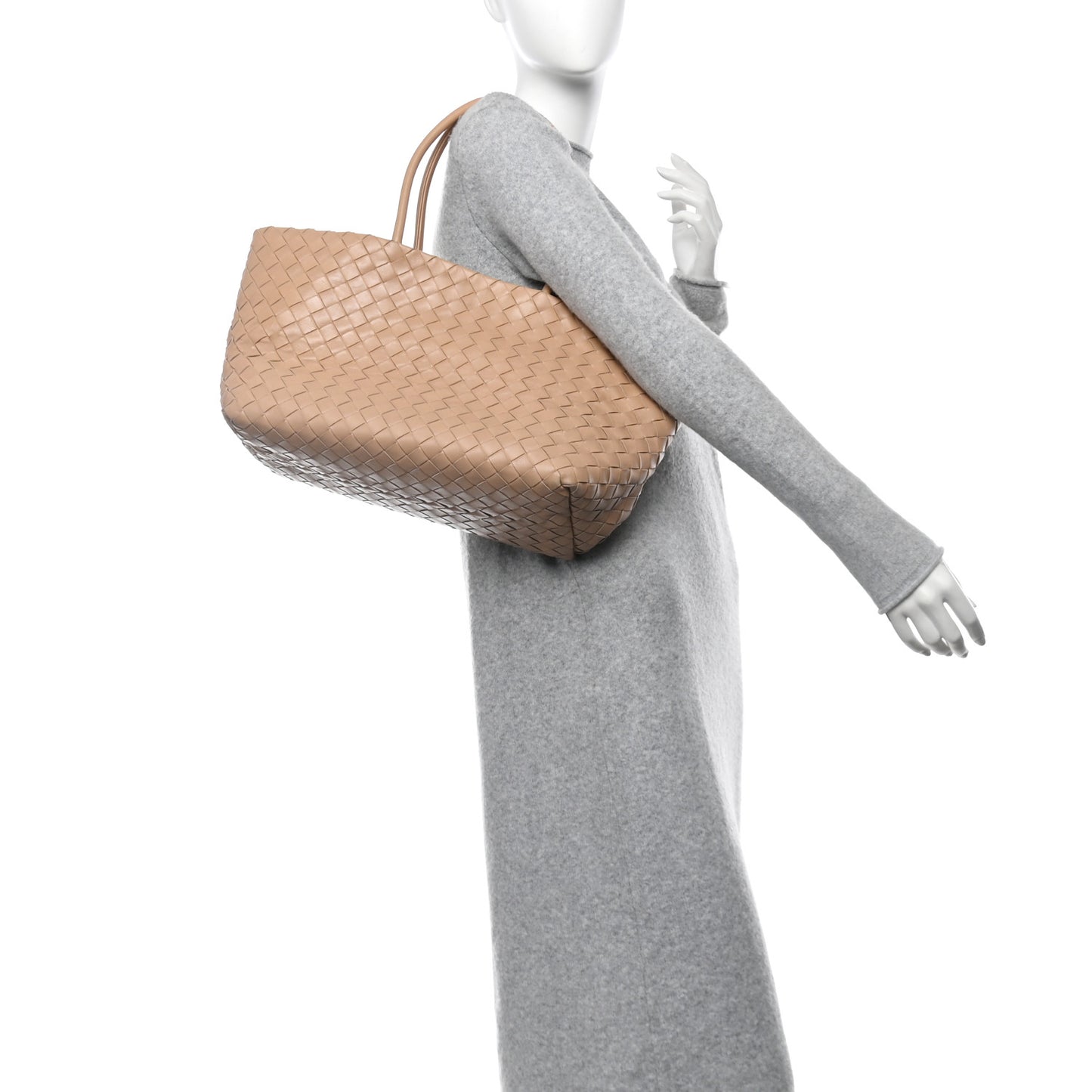 Nappa Intrecciato Tote Bag Almond