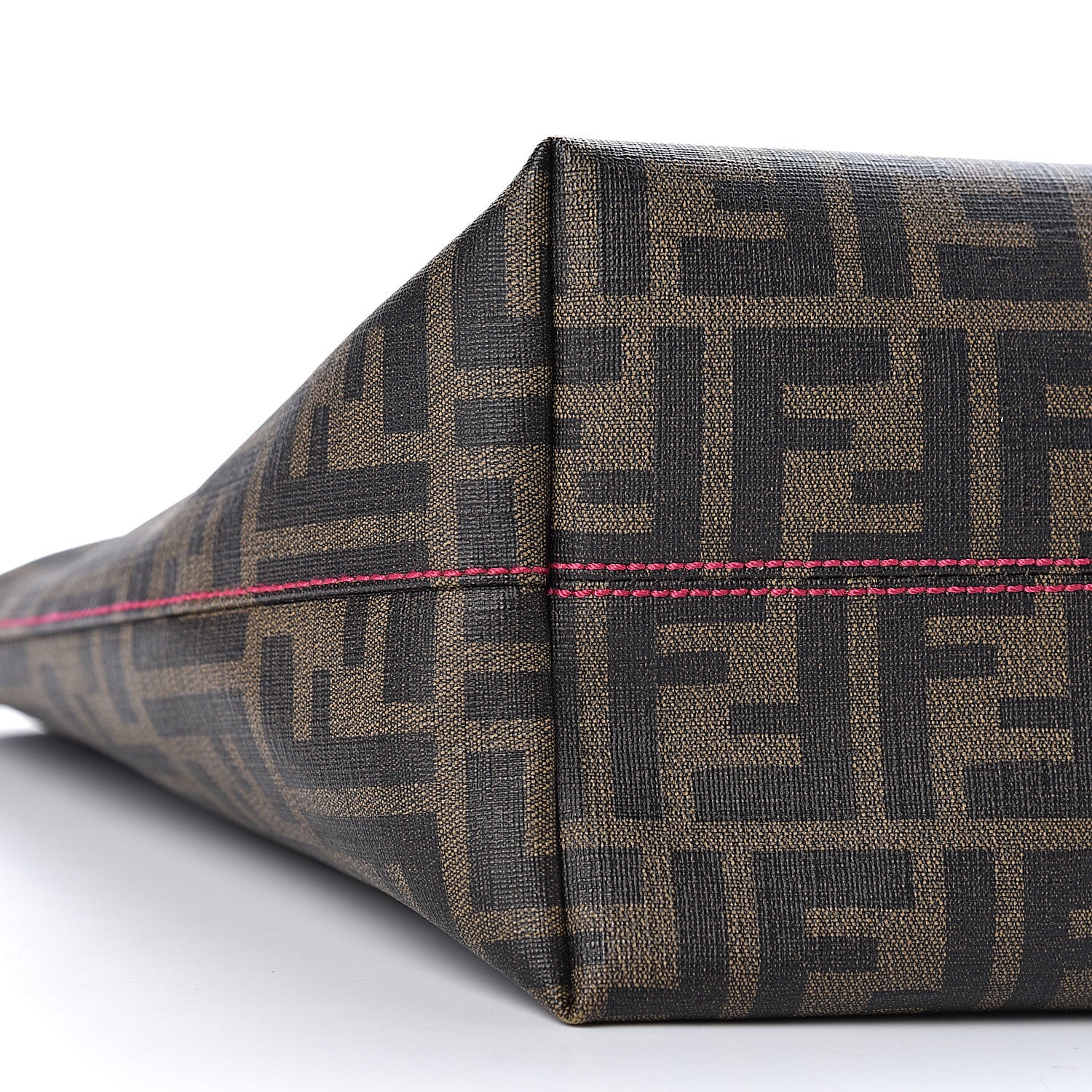 Fendi Zucca Spalmati Vitello Elite Small Roll Tote Tobacco Ciclamino 9 of 10