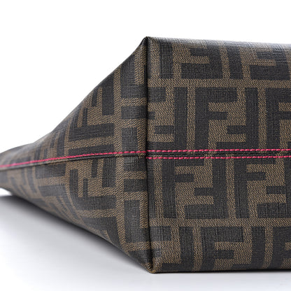 Fendi Zucca Spalmati Vitello Elite Small Roll Tote Tobacco Ciclamino 9 of 10