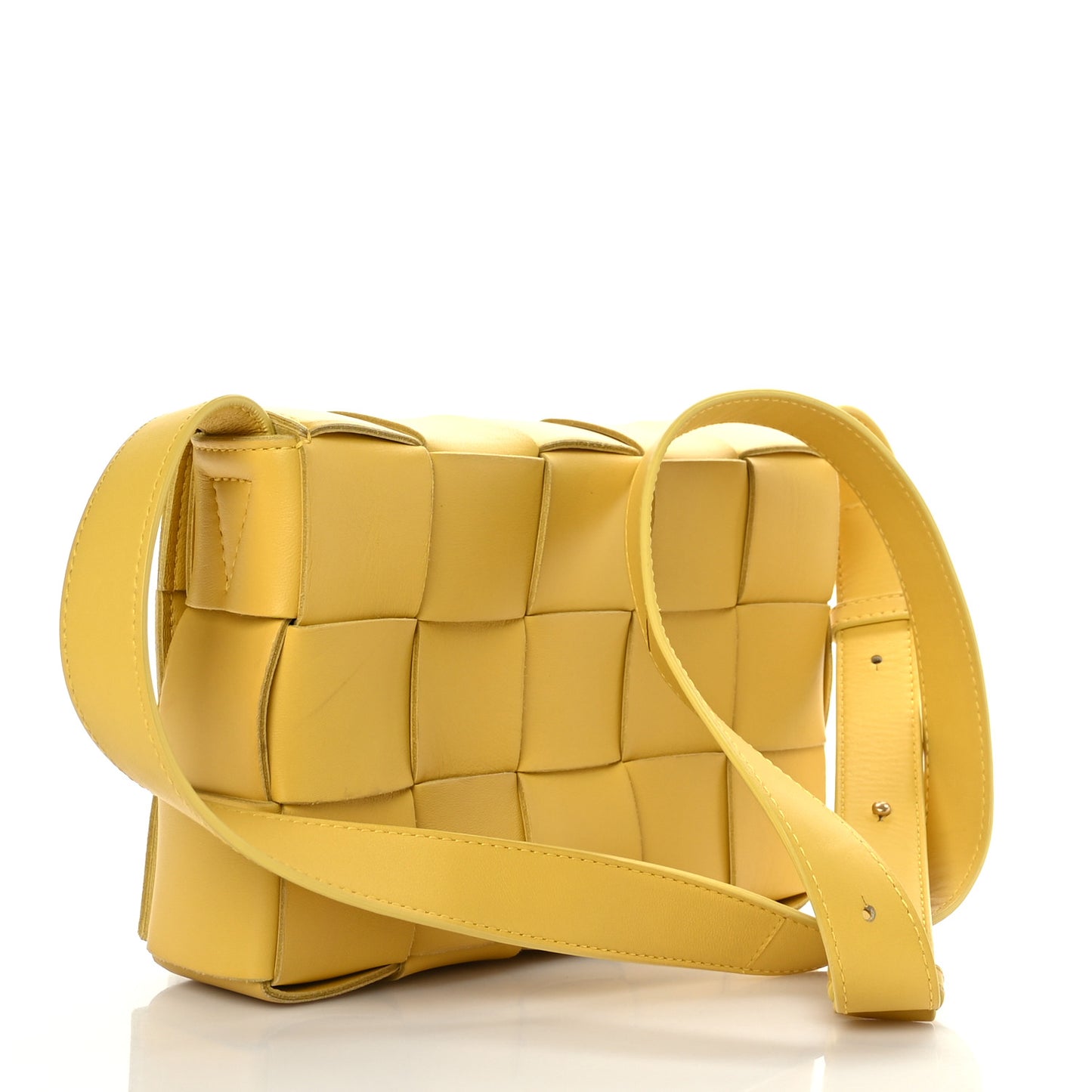 Lambskin Maxi Intrecciato Cassette Crossbody Bag Buttercup