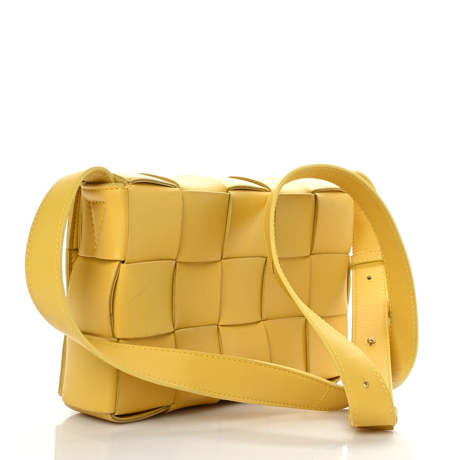 Bottega Veneta Lambskin Maxi Intrecciato Cassette Crossbody Bag Buttercup 3 of 9