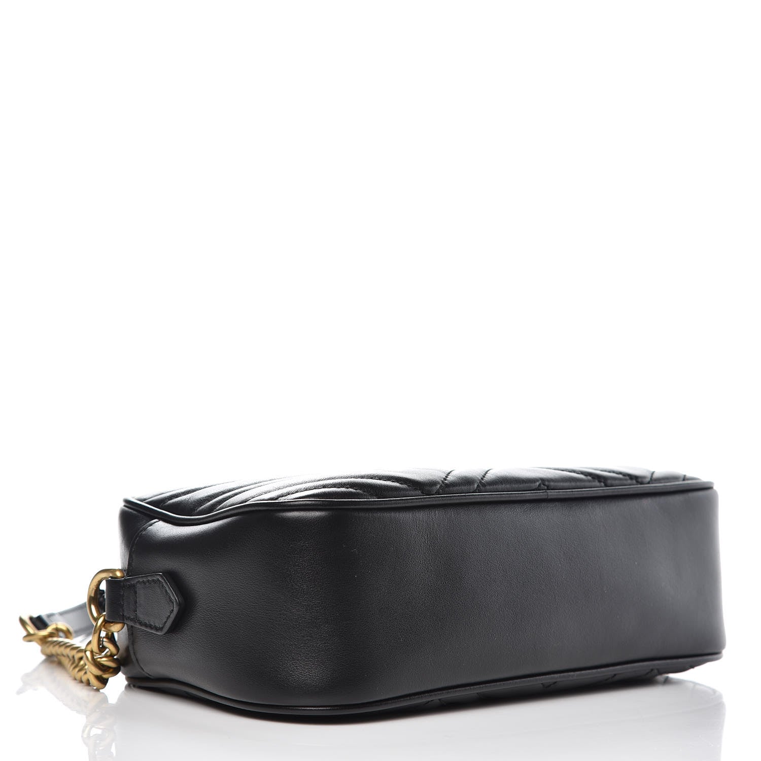 Gucci Calfskin Matelasse Small GG Marmont Chain Shoulder Bag Black 4 of 7