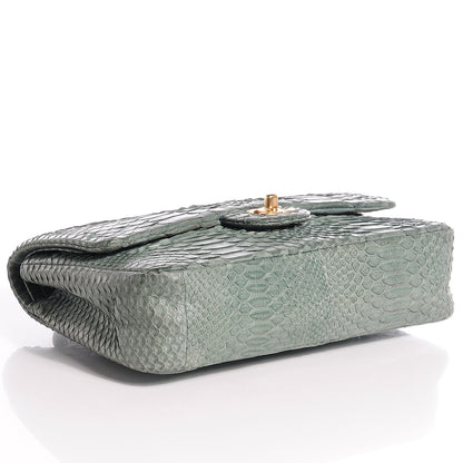 Chanel Python Medium Double Flap Green 4 of 9