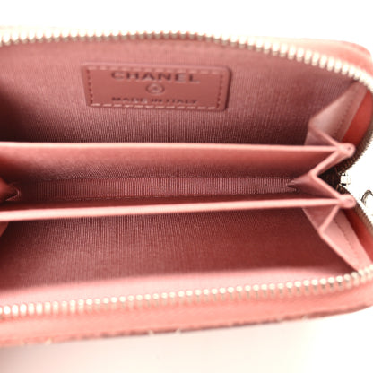 Chanel Ombre Patent Calfskin Quilted Small Zip Around Coin Purse Pink White 5 of 11