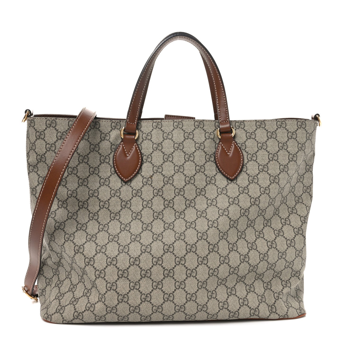 Soft GG Supreme Monogram Medium Crossbody Tote Beige Cuir