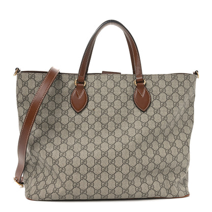 Gucci Soft GG Supreme Monogram Medium Crossbody Tote Beige Cuir 1 of 10