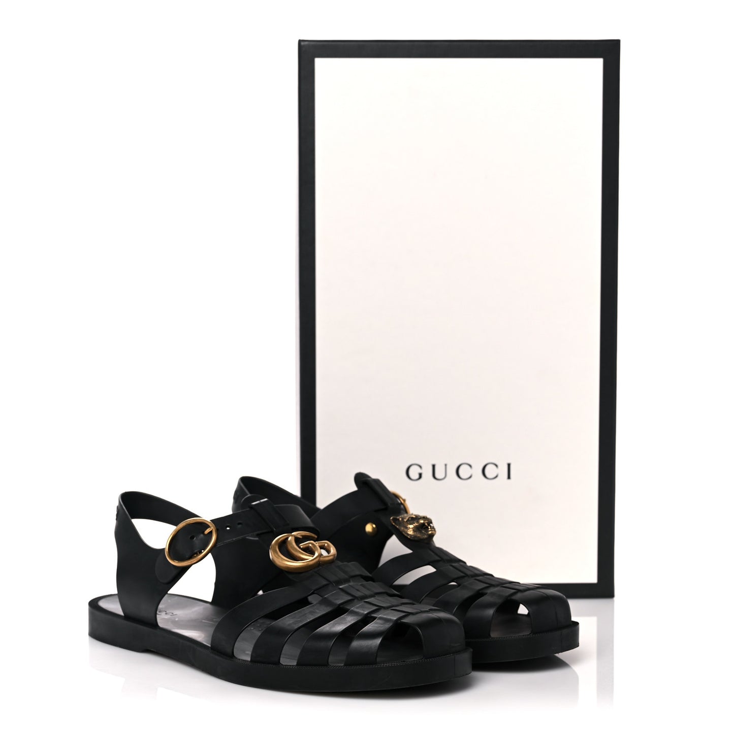 Rubber Mens Buckle Strap Sandal 8 Black