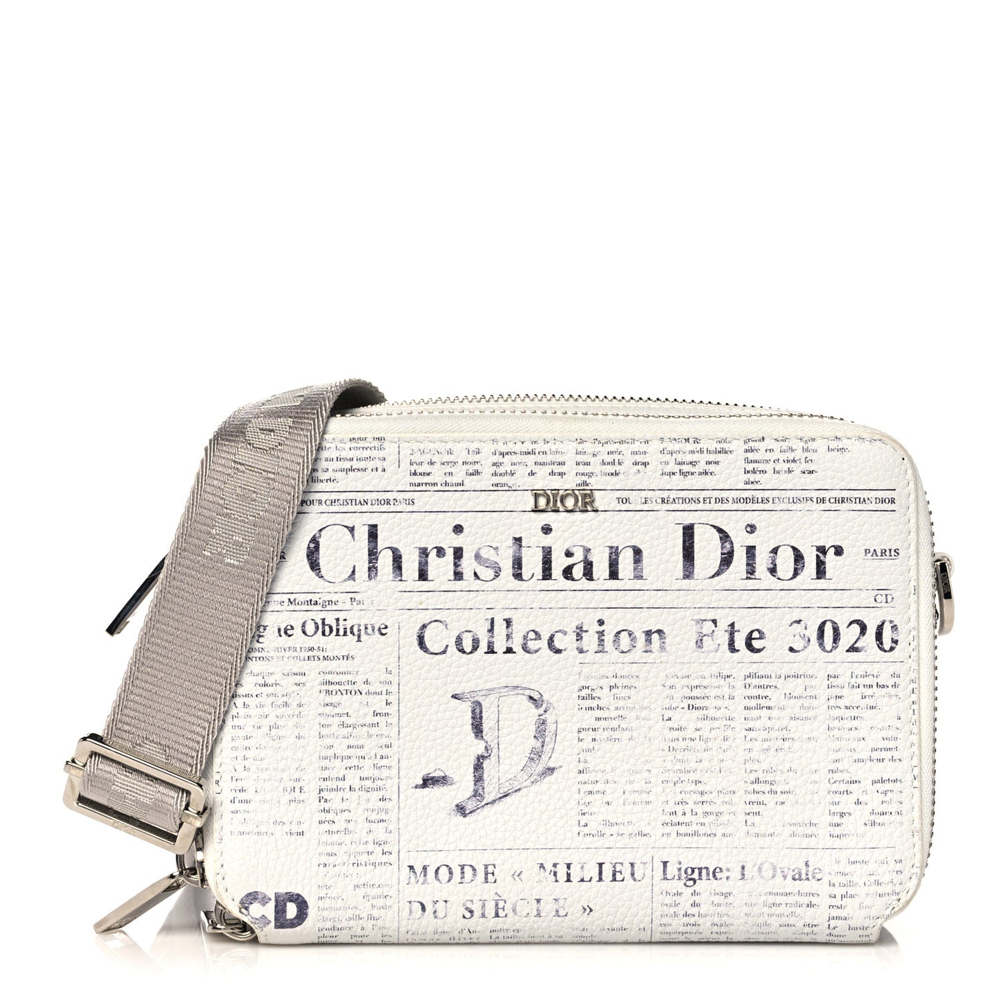 X DANIEL ARSHAM Grained Calfskin Newspaper Messenger White